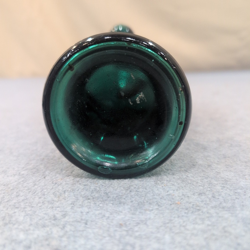 Vintage Teal Green Glass Grape Cluster Decorative Bottle with‎ Cork Stopper - Picture 4 of 5